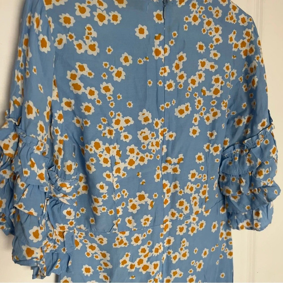 Faithfull The Brand serafina floral short sleeve mini dress with ruffle sleeve - Picture 11 of 11